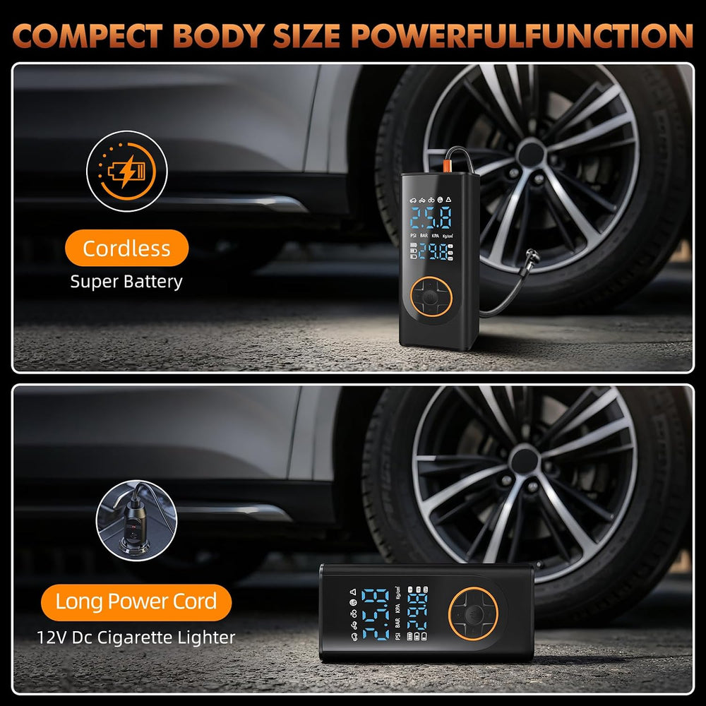 Eleanora Cordless Tyre Inflator Air Compressor 6000 mAh 150PSI 12V DC