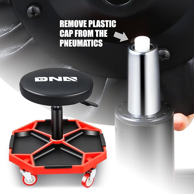 DNA MOTORING TOOLS-00253 Adjustable Height Pneumatic Garage Seat Rolling