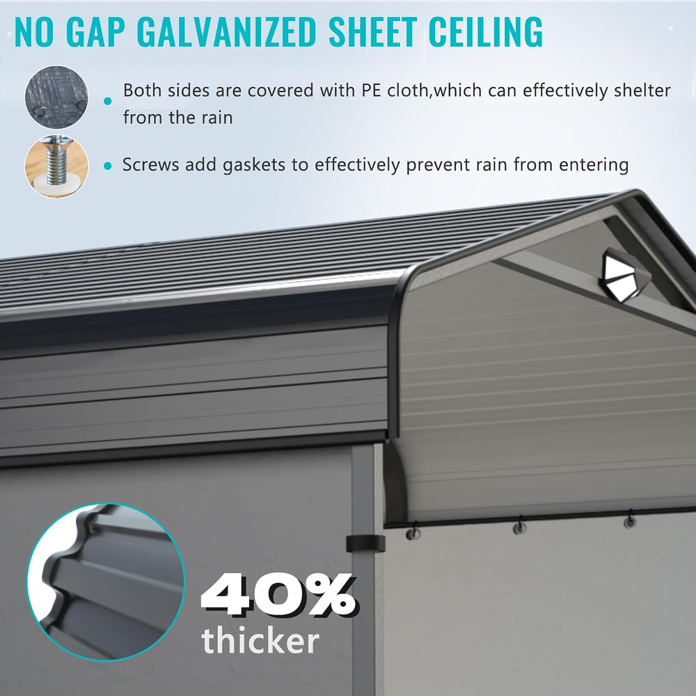 Sannwsg 12x20Ft Metal Carport Canopy Heavy Duty, Removable Sidewall
