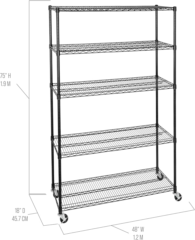 Seville Classics UltraDurable Heavy Duty NSF Solid Steel Wire Rack Storage Unit