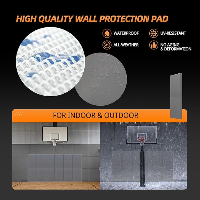 PROGOAL 2"/4" Thick Foam Protection Wall Pad,Gym Basketball-Court