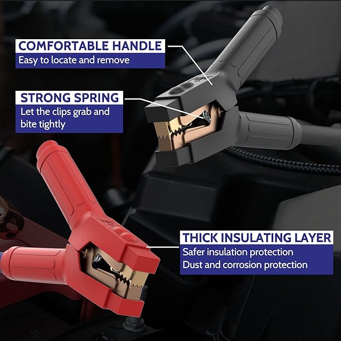 Heavy Duty Jumper Cables, 0 Gauge 25 Feet 1000Amp Booster Cables, UL Listed