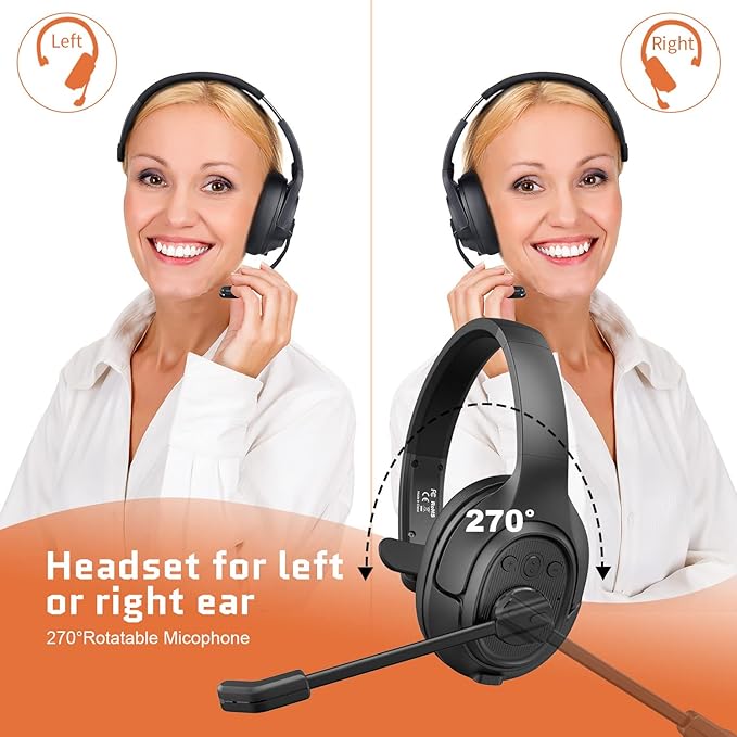 EKSA Noise Cancelling Trucker Bluetooth Headset