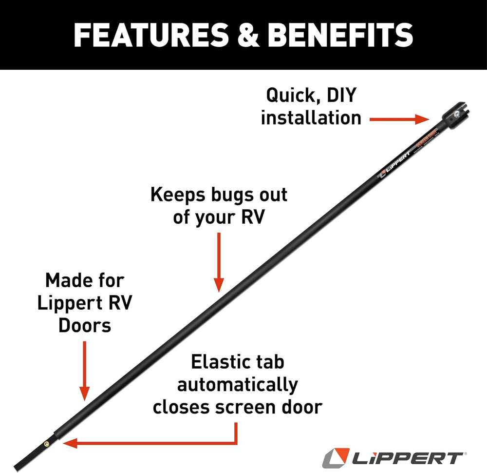 Lippert Screen Shot Automatic RV Screen Door Closer, 30", Compatible wit...