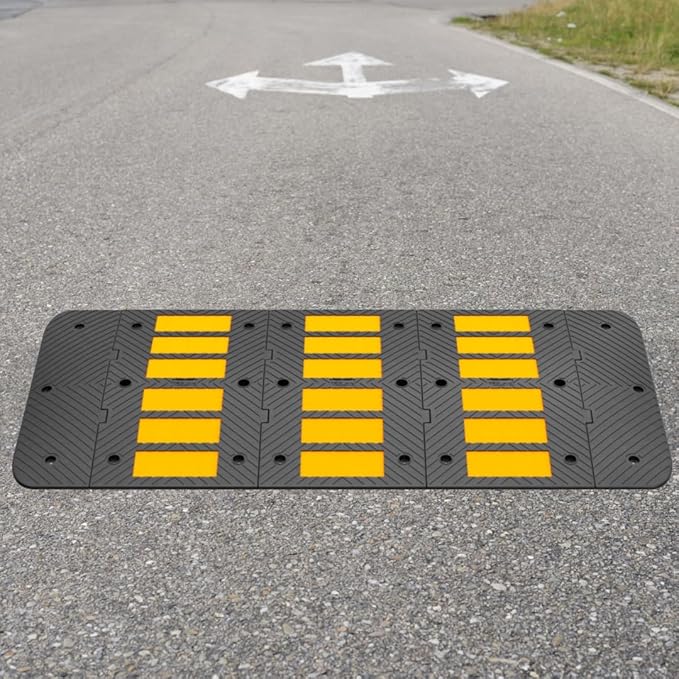 Speed Bumps for Driveway 35"x20"x2" Flexible Installation Conn...