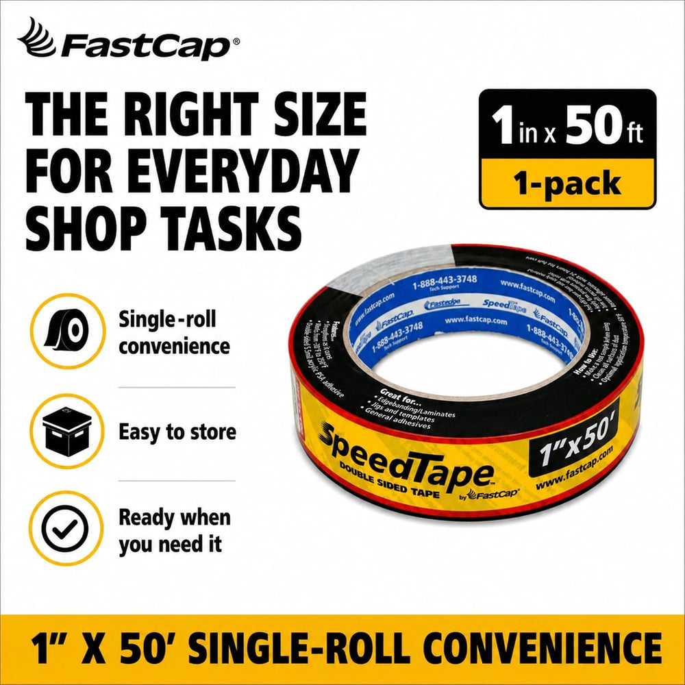 FastCap SpeedTape Double Sided Adhesive Tape, 1" x 50'