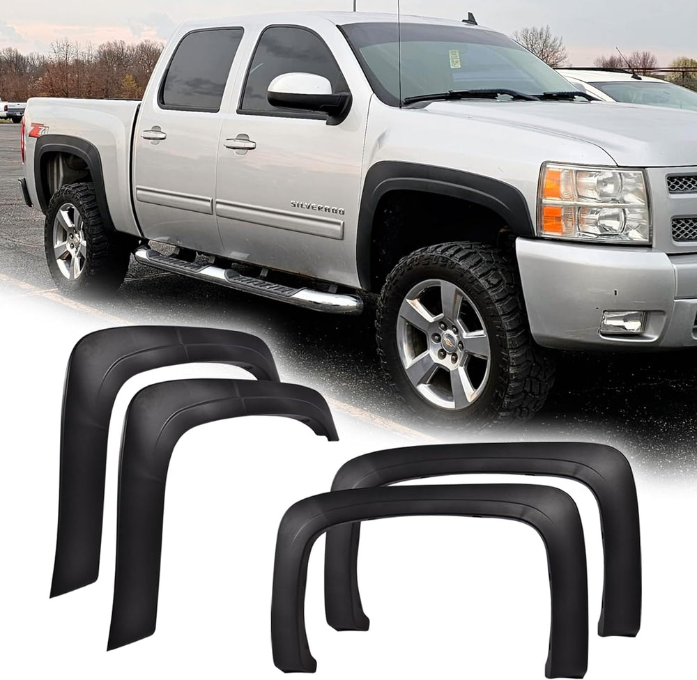 CROSSDESIGN Fender Flares Fit 2007-2013 Chevy Silverado 1500 2500HD 3500HD 6....