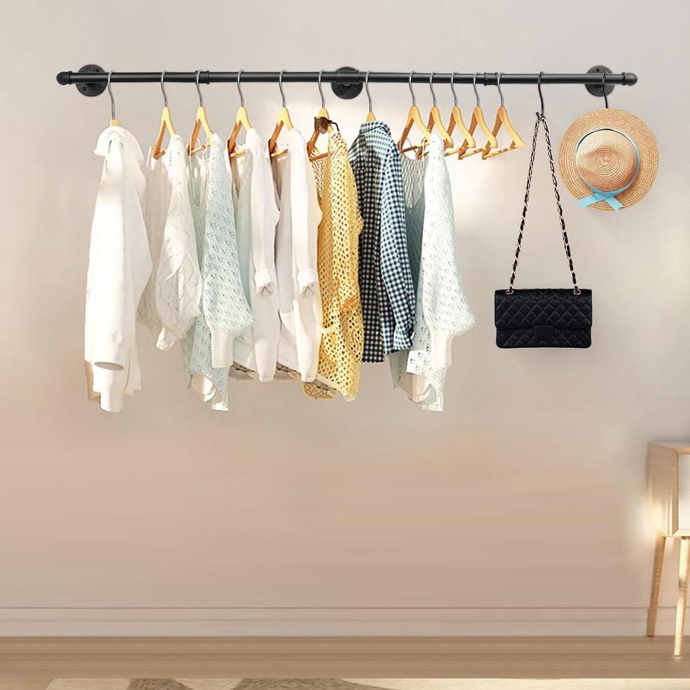 Livabber Industrial Pipe Clothes Rack, Heavy Duty Detachable Iron Garment Rac...