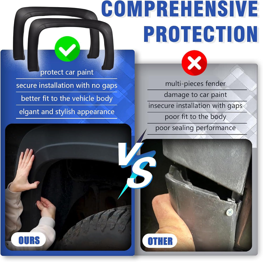 CROSSDESIGN Fender Flares Fit 2007-2013 Chevy Silverado 1500 2500HD 3500HD 6....