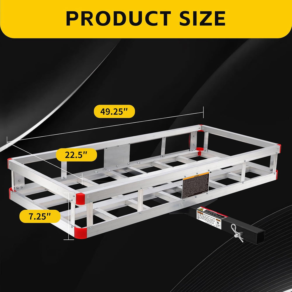 MaxxHaul 70108 Aluminum Cargo Carrier With High Side Rails- Trailer Hitch Mou...