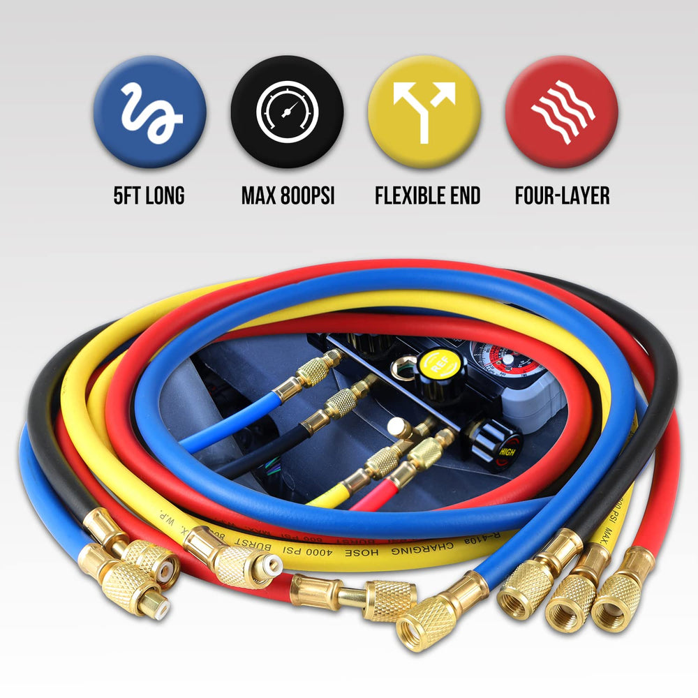 Lichamp HVAC R410A Manifold Gauge Set AC R134A, Freon R32 410A 134A Diagnosti...