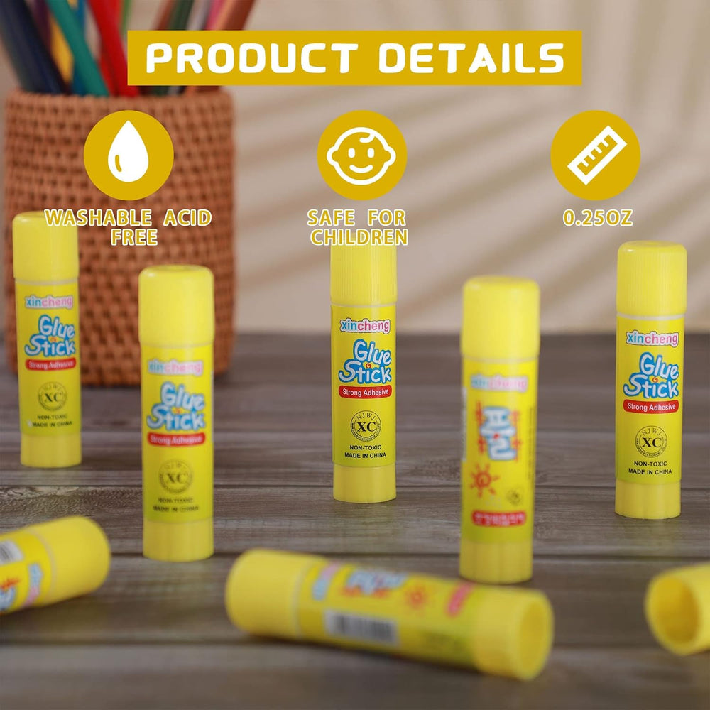 Zubebe 0.25 oz White Glue Sticks in Bulk for Classroom Crafts, 200 Pcs