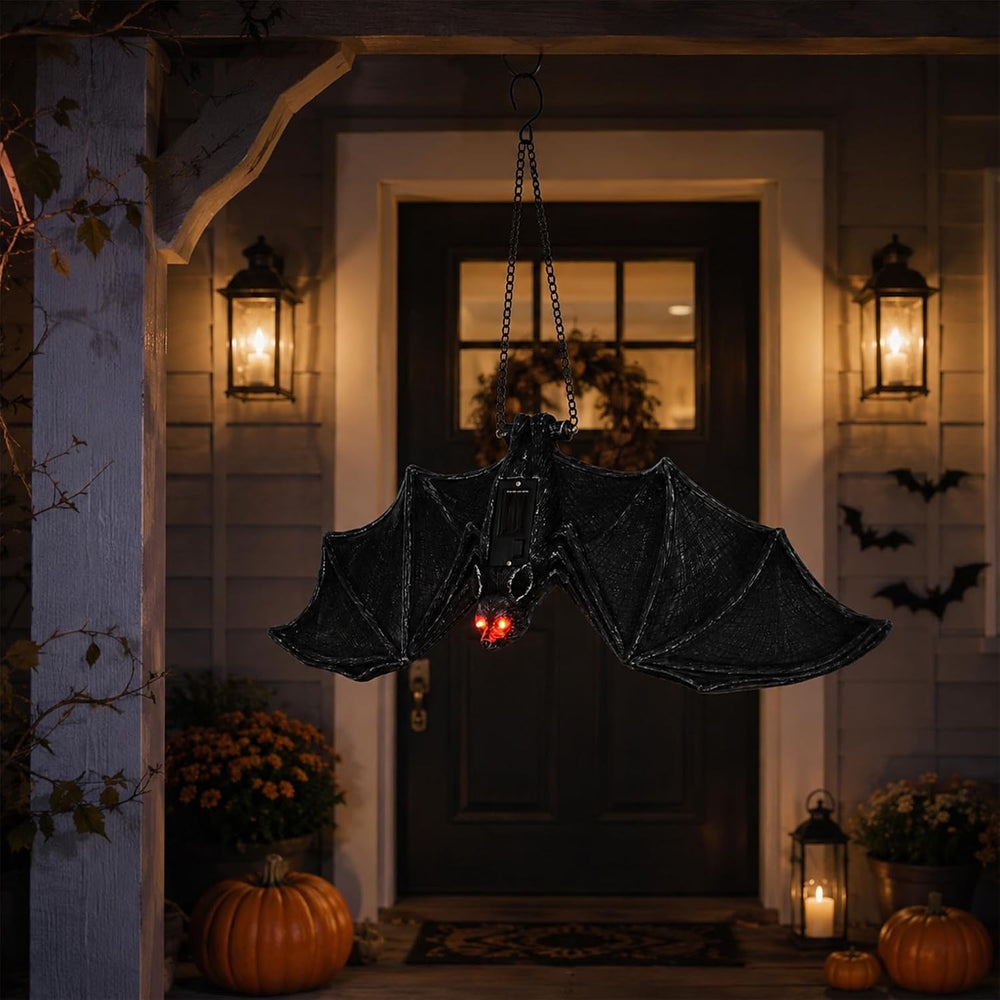 Goodeco Solar Hanging Bat - 19.7'' Large Outdoor Halloween Decor