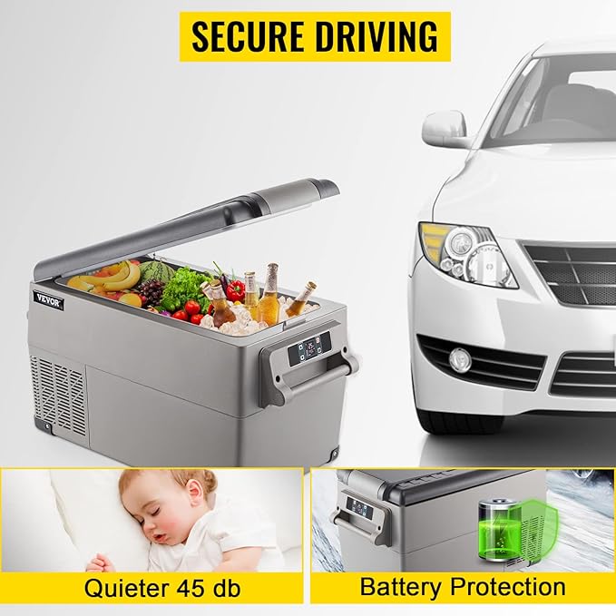 VEVOR CF35 Portable 37 Quart 12 Volt App Control, Car Refrigerator Dual Zone