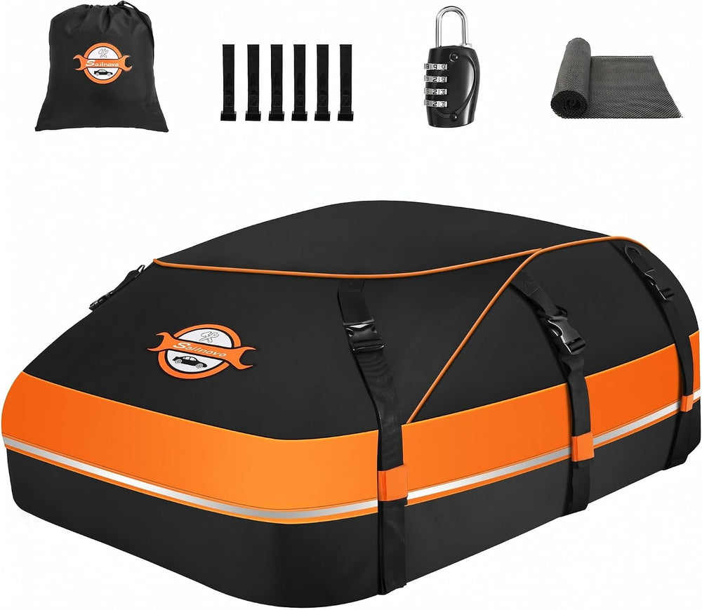 Sailnovo Aerodynamic Rooftop Cargo Carrier Bag, 20 Cubic Feet Waterproof Car ...