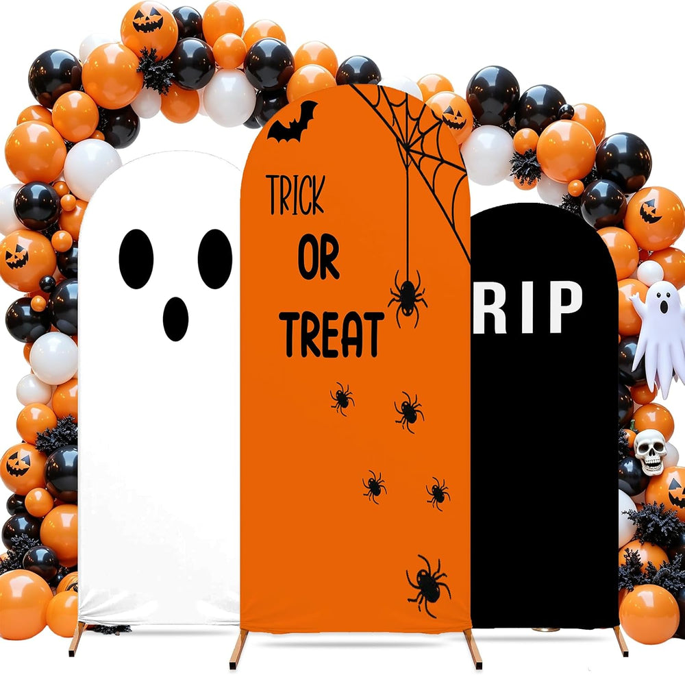 3 Pcs (6ft/5ft/4ft) Halloween Arch Backdrop Trick or Treat Decor Spider Ghost...