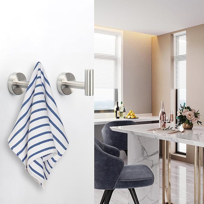 NearMoon Bath Towel Hooks- SUS 304 Stainless Steel Robe Hook Holder, Heavy Du...