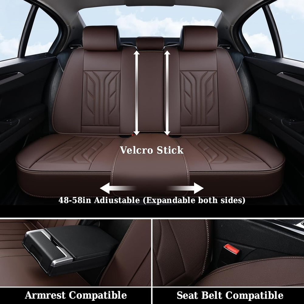 Coverado Car Seat Covers Full Set, Car Seat Protectors Leather Seat Covers fo...