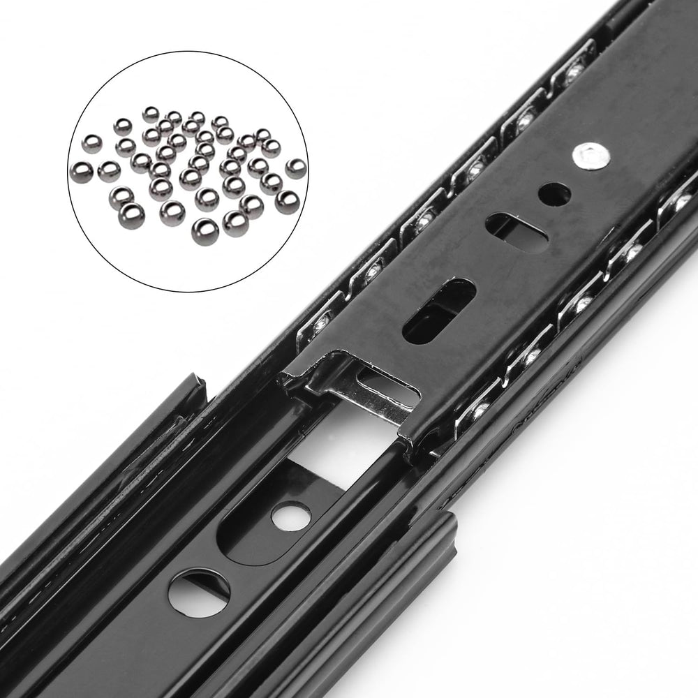 8 Pairs 10 Inch Black Full Extension Drawer Slides, Side Mount Drawer Slides ...