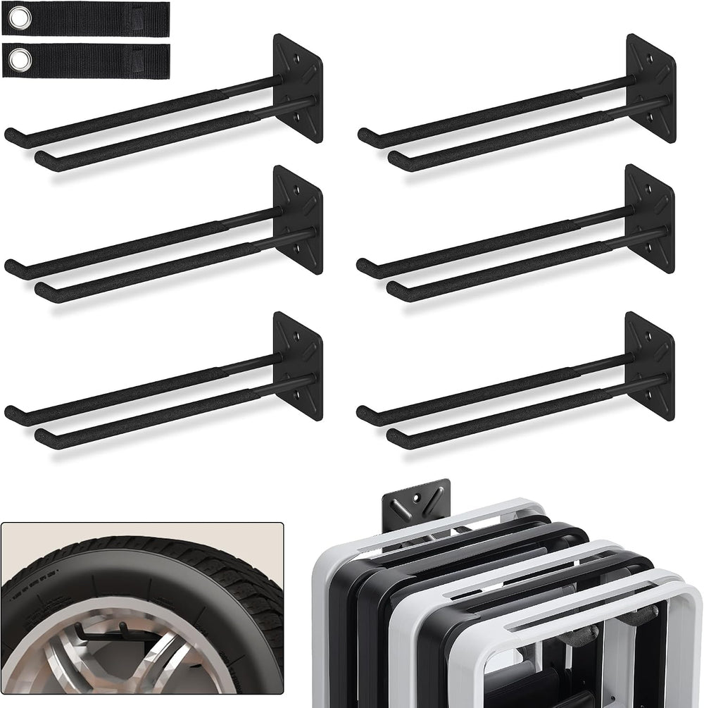 Nacial Garage Wall Hangers, Heavy Duty Ladder Hooks, 12.4 Inch 6 Pack