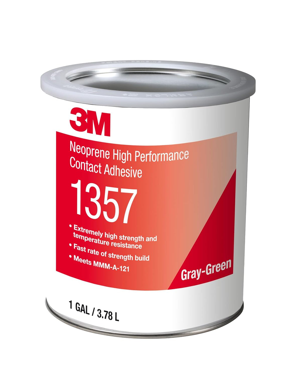3M Neoprene High Performance Contact Adhesive 1357, Gray-Green, 1 Gallon