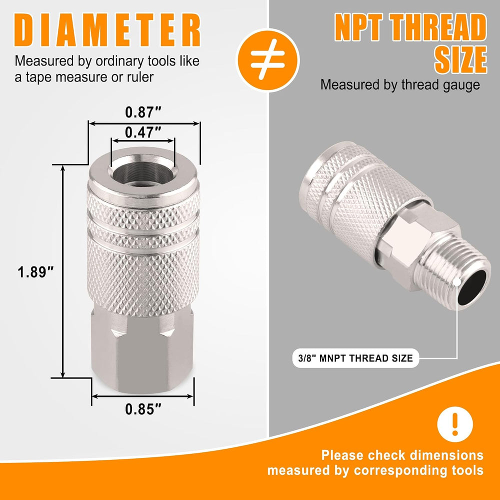 34 PCS Air Coupler & Plug Kit,1/4 Inch Body Size x 3/8 Inch Male