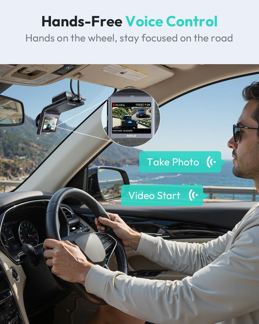 BOTSLAB G300H Plus 4K STARVIS 2 Dual Dash Cam Front and Rear