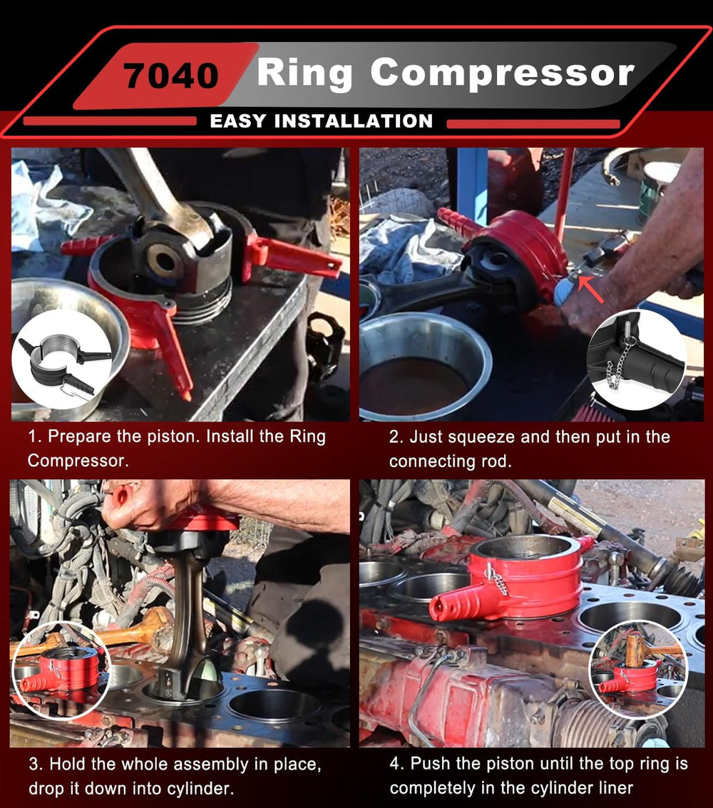 Camoo 7040 Piston Ring Compressor 5.4" Bore Alternative to PT-7040, Comp...