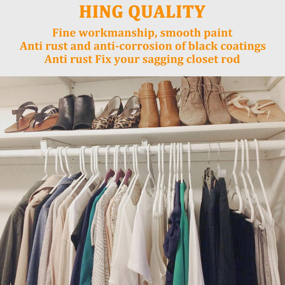 Heavy Duty Closet Rod Bracket, Adjustable Closet Shelf & Rod Brackets for...