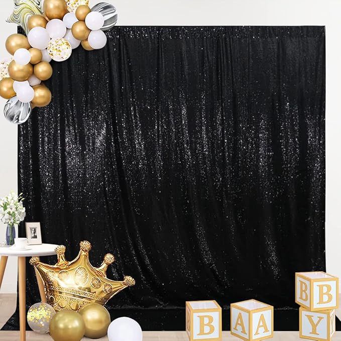 SquarePie Sequin Backdrop Less See Through Thick Stain Background Glitter Cur...