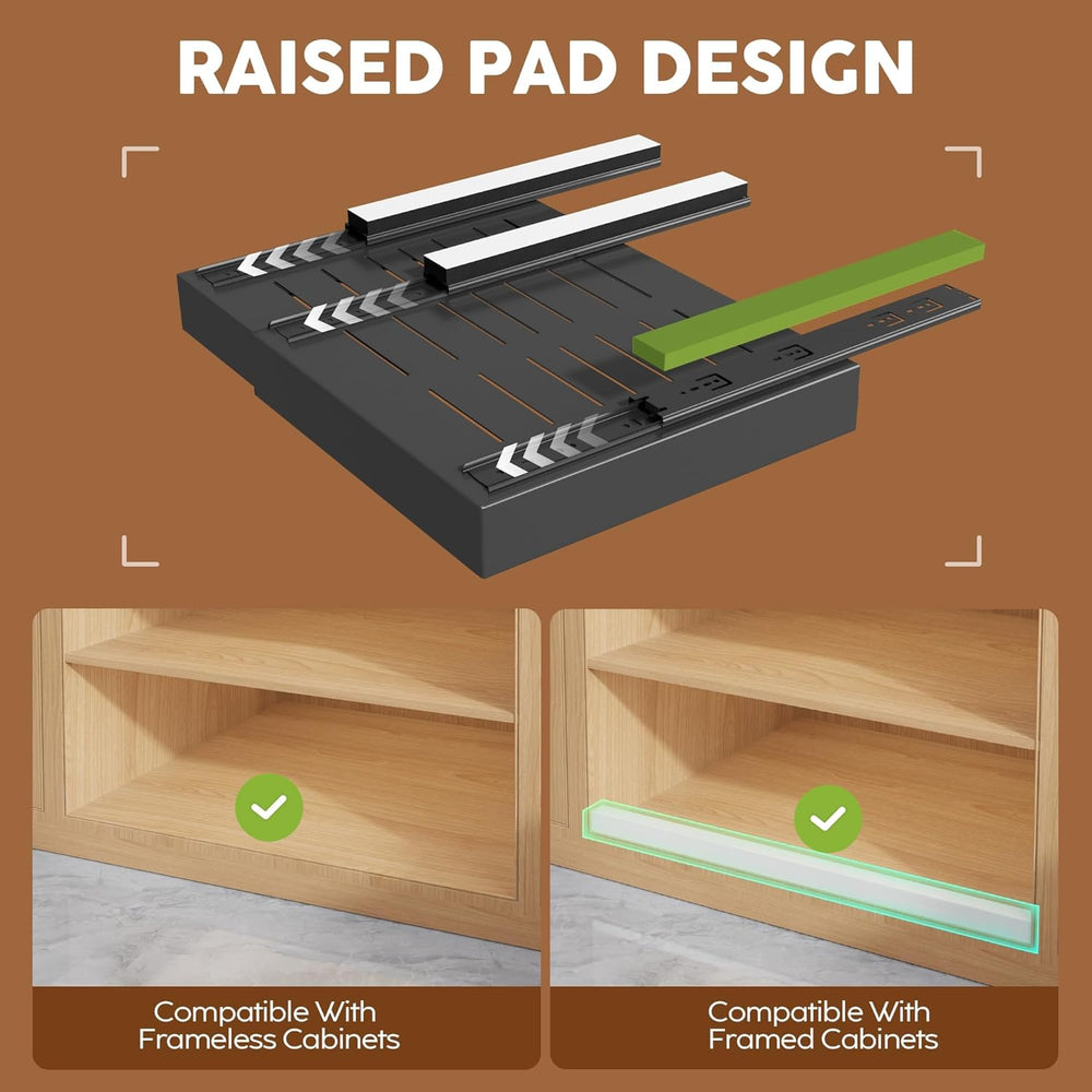 Seinloes 2Pack Expandable Pull Out Cabinet Organizer 21"Deep with Raisin...