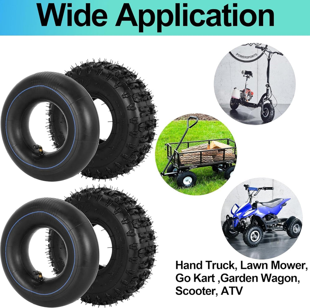 RUTU 4.10/3.50-4 410/350-4 Tire and Inner Tube with TR87 Bent Valve Stem