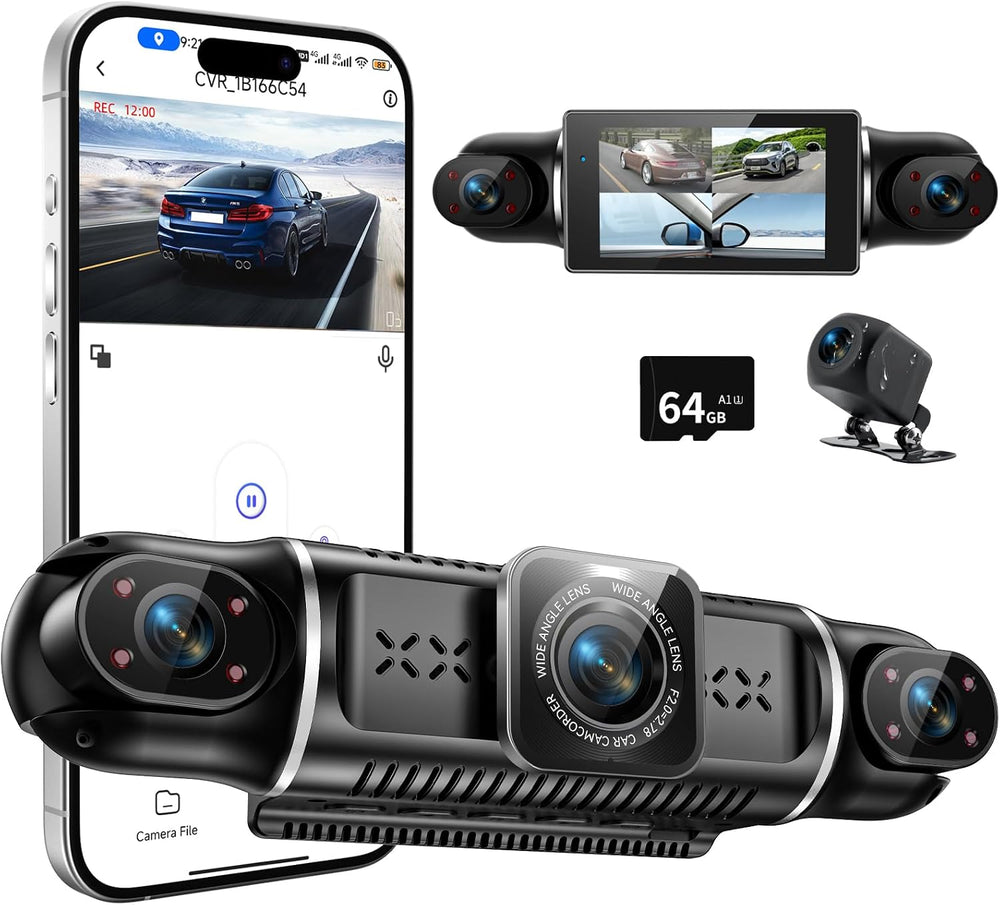 360°View 4 Channel Dash Cam, 4K+1080P Front and Rear Inside Left Right, Dash ...