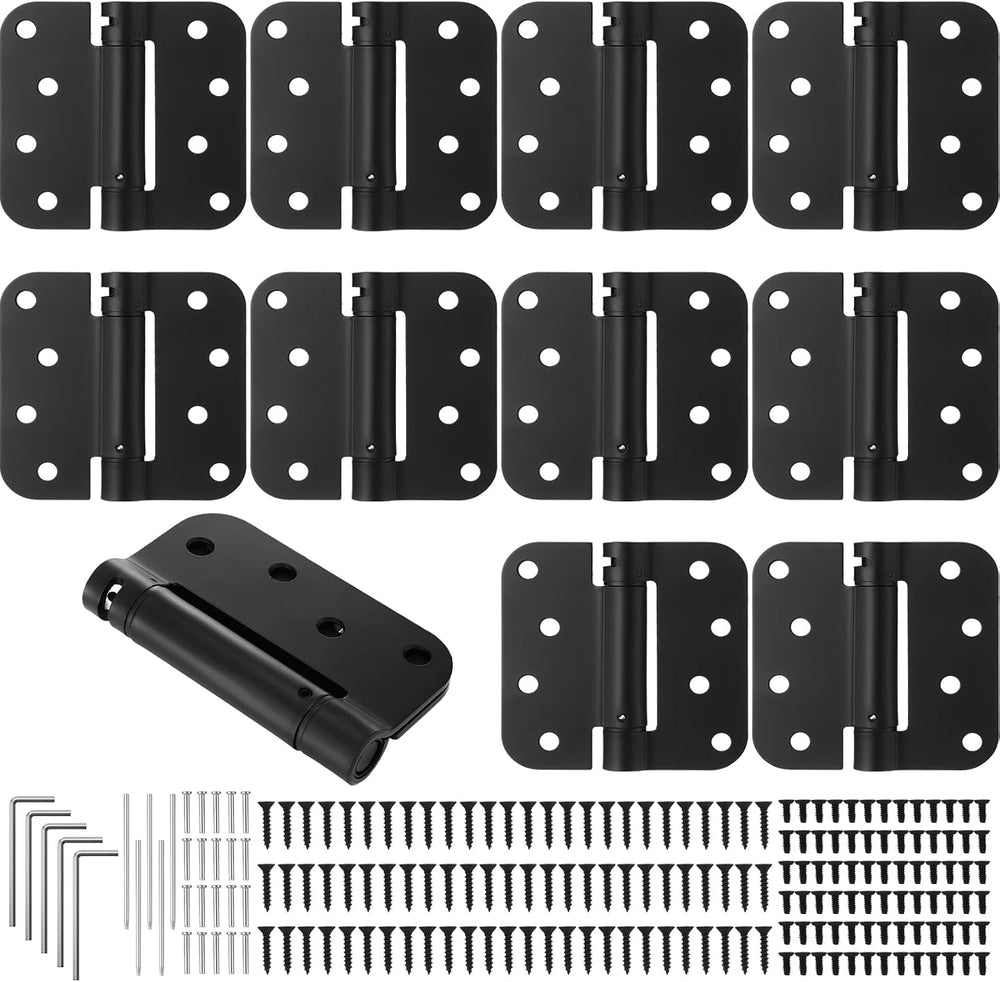 Yaocom 10 Pcs Self Closing Door Hinge 4'', Spring Loaded Hinges, Black