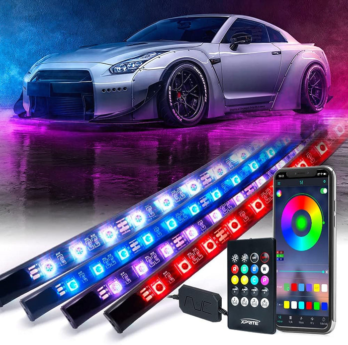 Xprite 4Pcs Underglow LED Lights