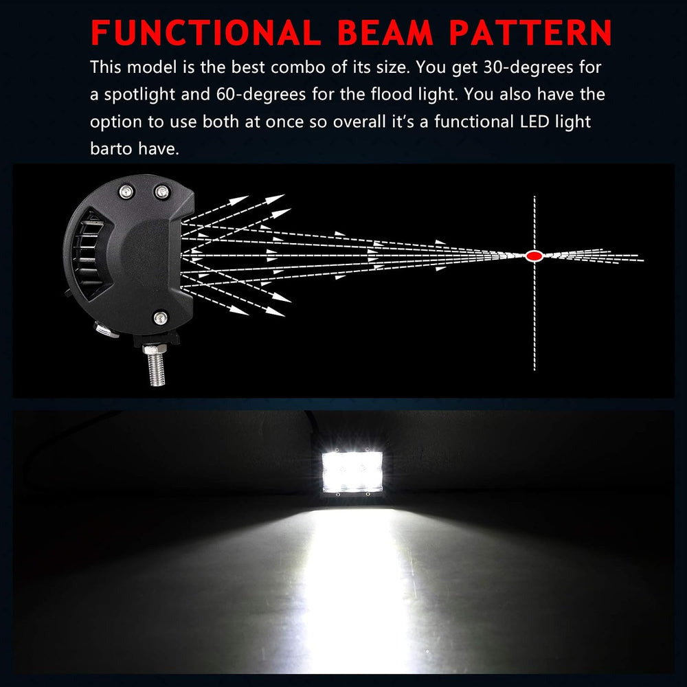 AUXTINGS 10 Piece 4 inch 18W Spot LED Work Light Bar Driving Lamp for Jeep Of...
