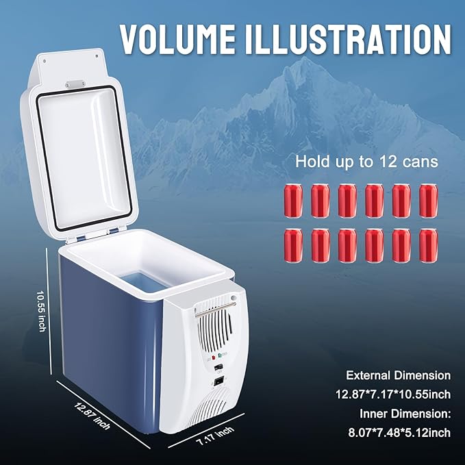 CAYNEL 12V 7.5 Quart Personal Thermoelectric, 7.5 Liter Capacity, Portable