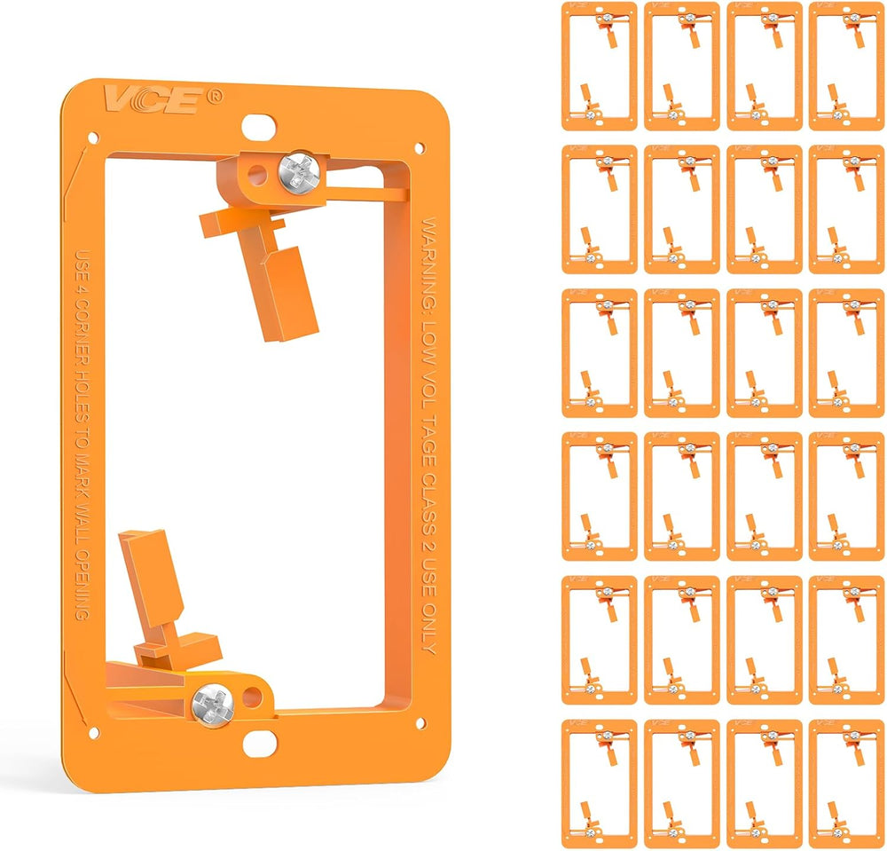 VCELINK Low Voltage Mounting Bracket, Flush Low Voltage Box, Orange 25-Pack