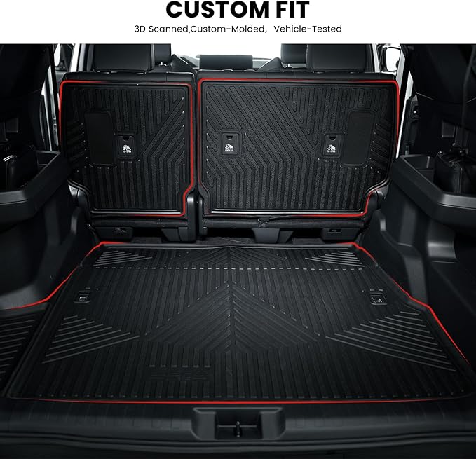 LASFIT Trunk Mat&Backrest Mat for Toyota 4Runner 2025, All Weather TPE Cu...