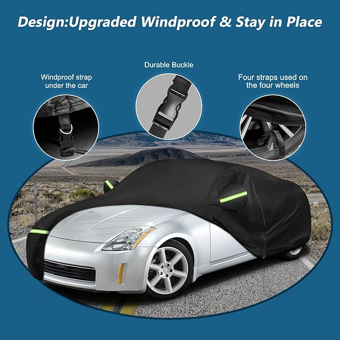 Car Cover Waterproof for 2003-2009 Nissan 350Z, 210D Oxford Cloth