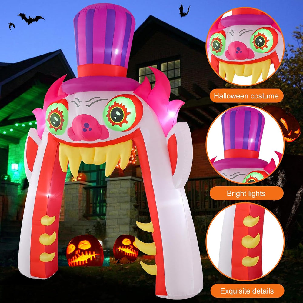 13ft Clown Arch Halloween Inflatable Outdoor Decoration, Courtyard Decoration...