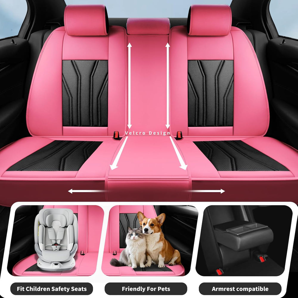 Car Seat Covers for Ford Bronco 4-Door 2021-2026 Pink&Black