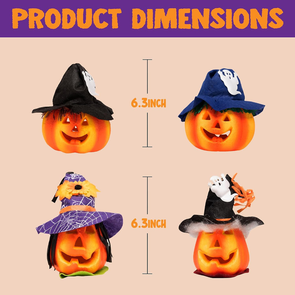 JOYIN 6 Pcs Light Up Pumpkins Halloween Decorations Outdoor Indoor Jack O Lan...