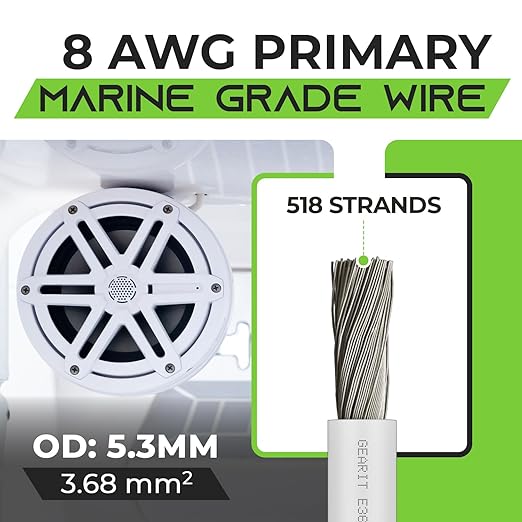 GEARit 8 Gauge Marine Electrical Primary Wire, 8 AWG Marine Grade Tinned Copper