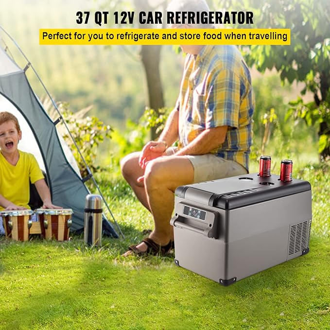 VEVOR CF35 Portable 37 Quart 12 Volt App Control, Car Refrigerator Dual Zone