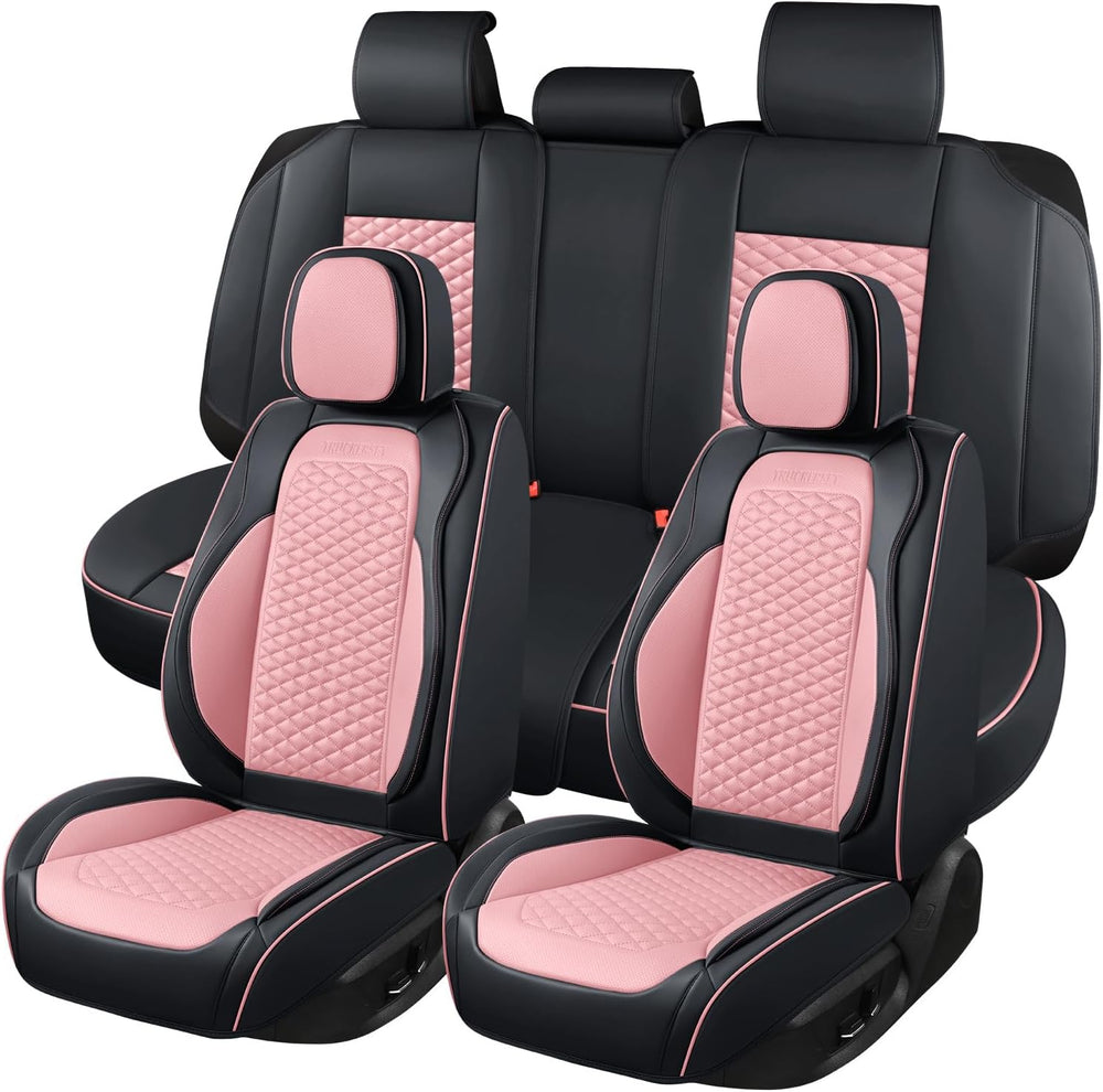 Seat Covers for Cars Full Set, Leather Seat Covers 2 Pack, Breathable Leather...