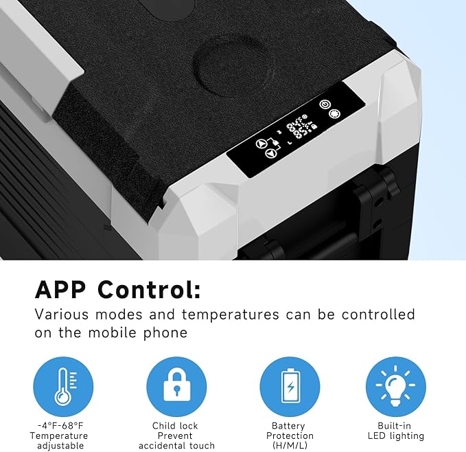 SubSun12V Cooler Car Fridge, 48QT -4℉~68℉ Fast Cooling Car Refrigerator