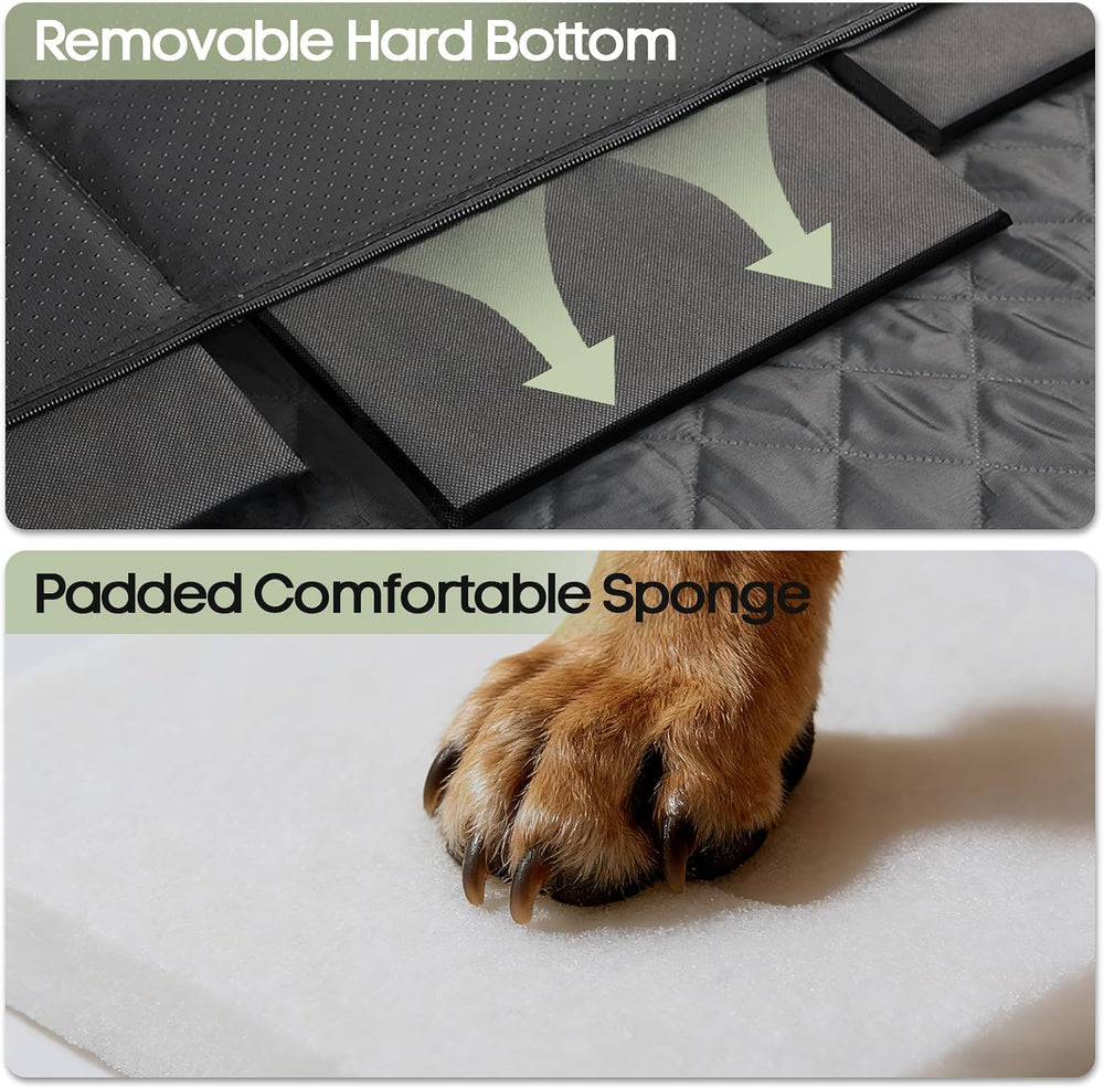 Dog Car Seat Cover for Back Seat, Hard Bottom Back Seat Extender
