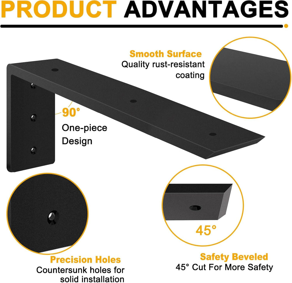 Countertop Support Brackets, Heavy Duty L Shelf Bracket 16'' x 6'...