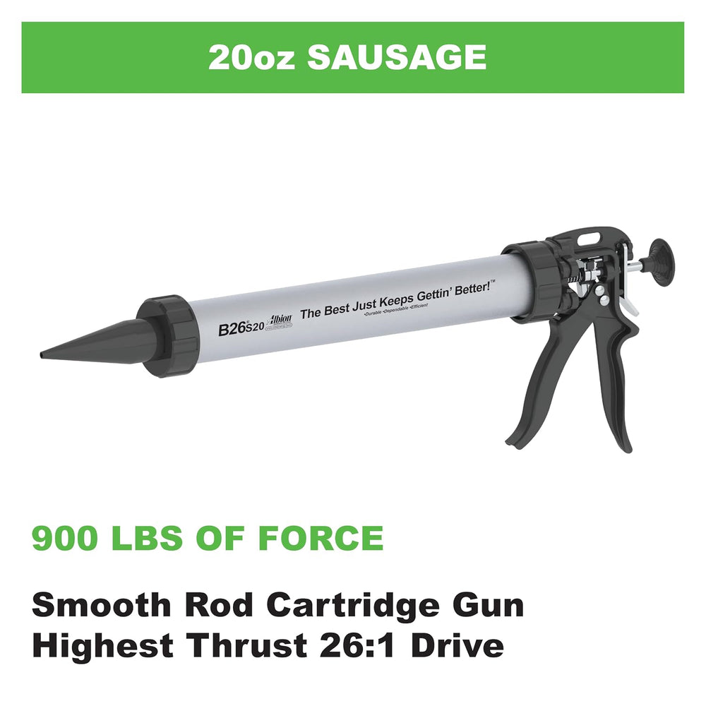 Albion Engineering Company B26S20 B-Line Manual Sausage Caulking Gun, 20 oz, ...